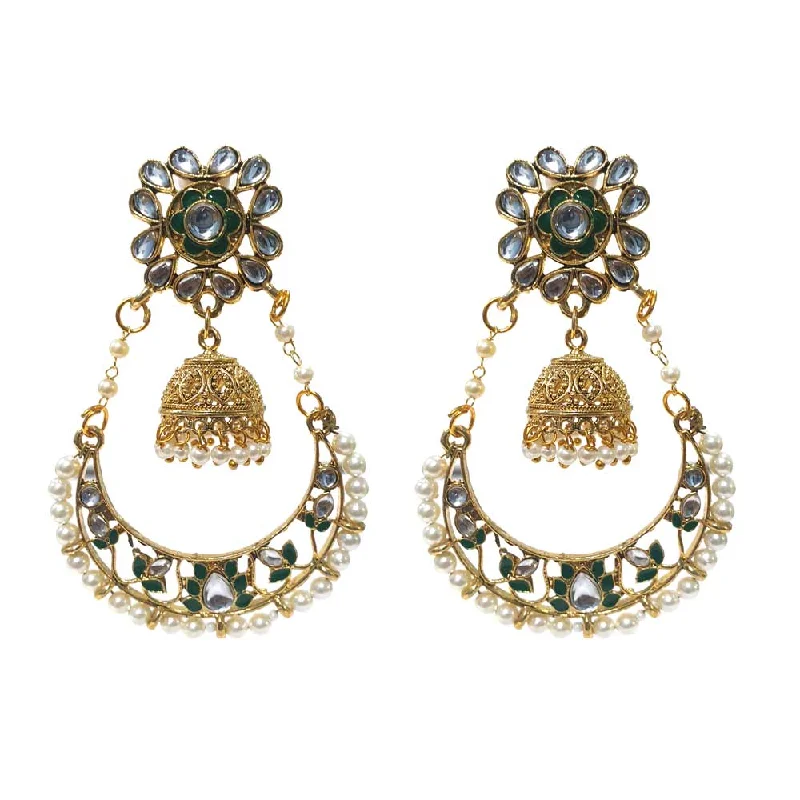 Starburst earrings-FESTIVE COLLECTION' HANDMADE KUNDAN EARRINGS SOLD BY PER PAIR PACK' BIG SIZE 75-80 MM