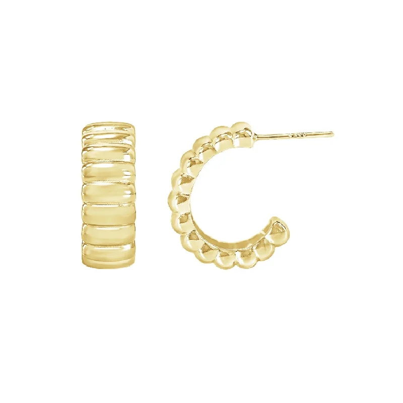 Infinity charm earrings-Croissant Dome Hoop Earrings