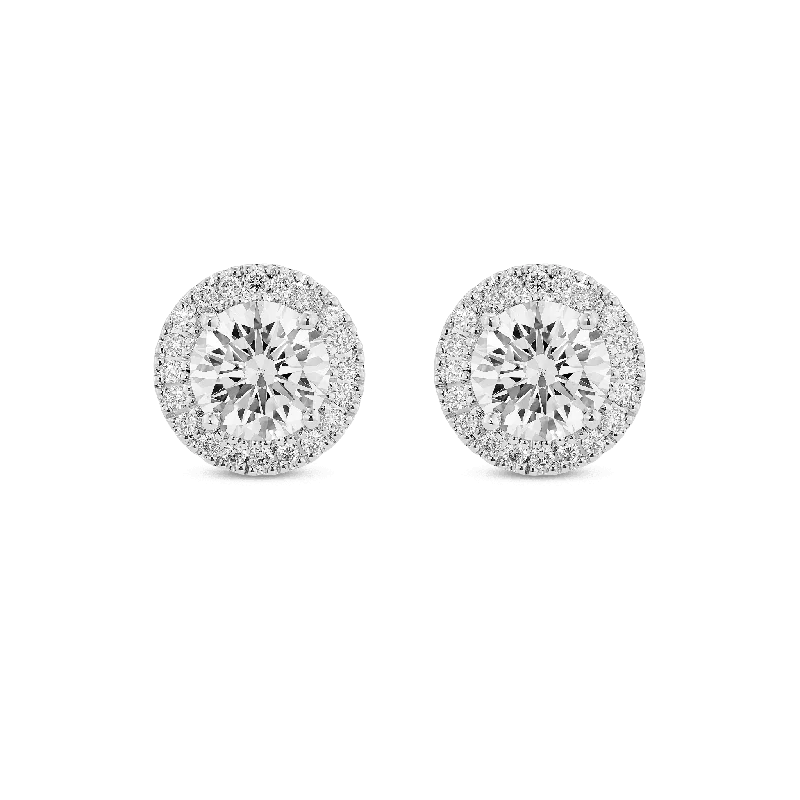 Matte silver earrings-The Halo Stud Earrings