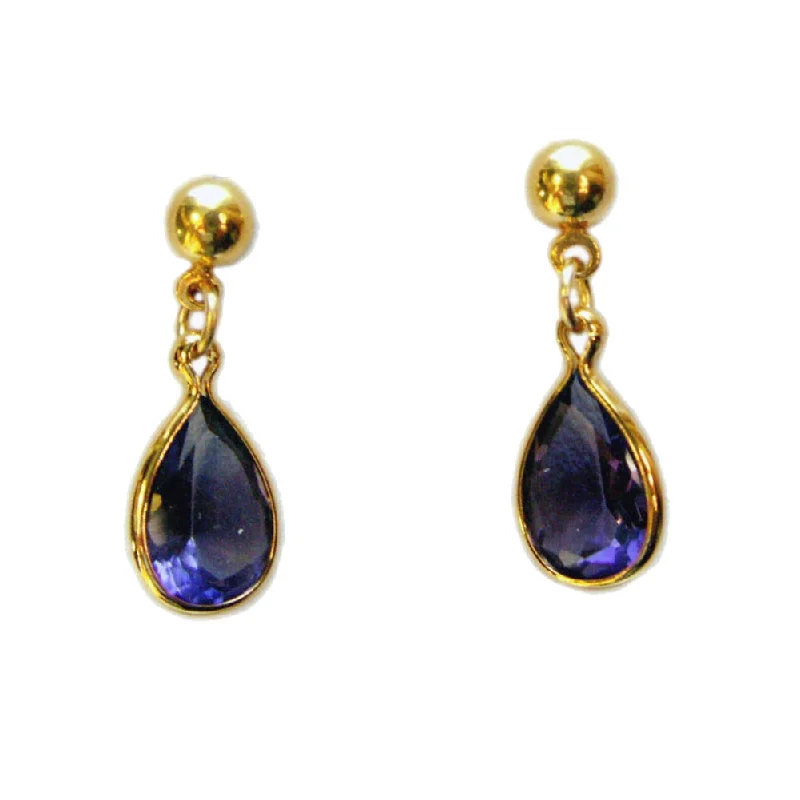 Crescent drop earrings-February 14K Gold-filled Earrings with Cubic Zirconia