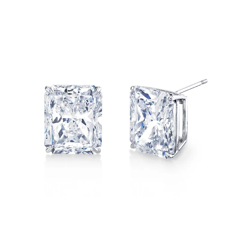 Tribal bead earrings-20.13 Carat Radiant Cut Diamond Earrings