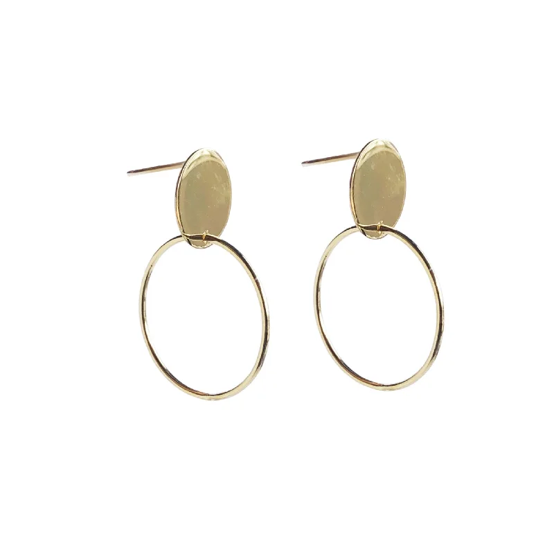 Chandelier gem earrings-Circle Duo Hoops