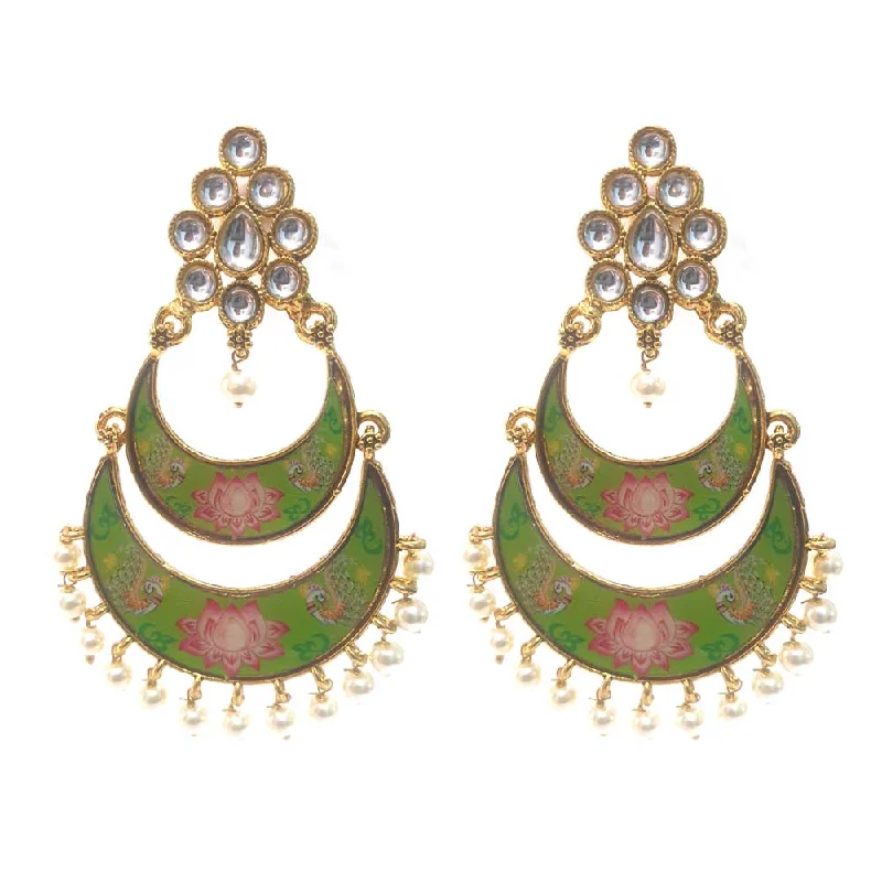 Drop crystal earrings-FESTIVE COLLECTION' HANDMADE KUNDAN EARRINGS SOLD BY PER PAIR PACK' BIG SIZE 70-72 MM