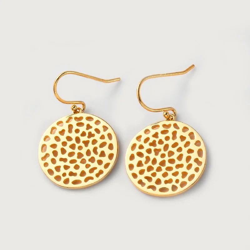 Beaded cluster earrings-Lattice Disc Drop Earrings