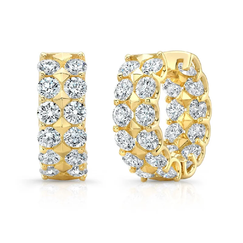 Knot accent earrings-Diamond Huggie Earring 7.01ctw