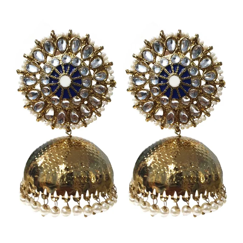 Antique silver earrings-FESTIVE COLLECTION' HANDMADE KUNDAN EARRINGS SOLD BY PER PAIR PACK' BIG SIZE 60-62 MM