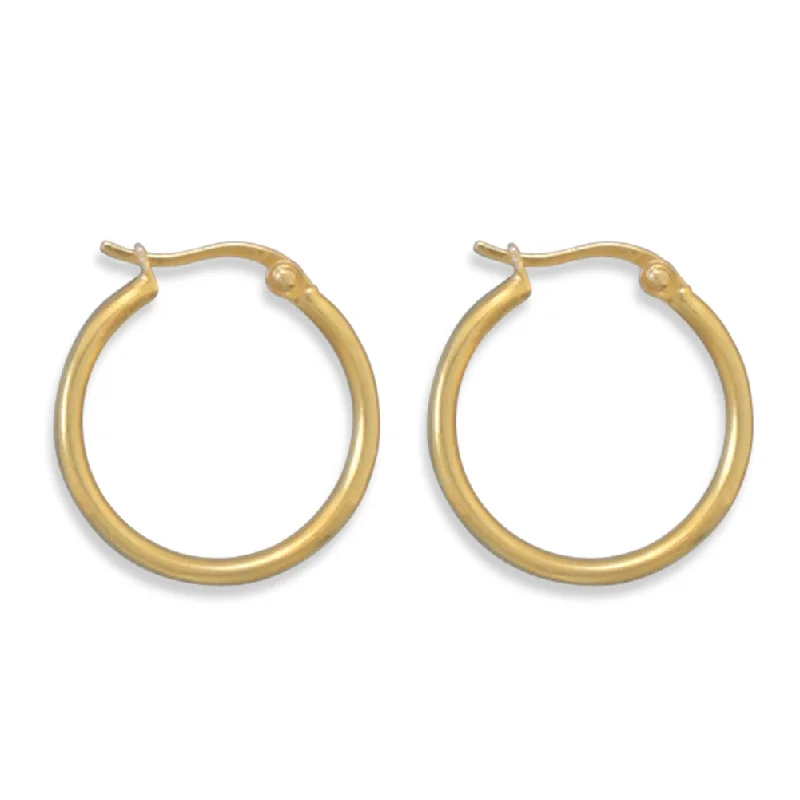 Starburst earrings-Hoop Earrings Gold-plated Sterling Silver 1.5mm x 20mm