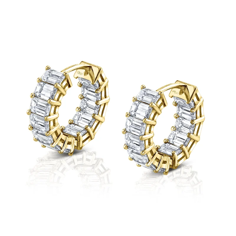 Vintage stud earrings-Norman Silverman Signature Diamond Huggies in Yellow Gold