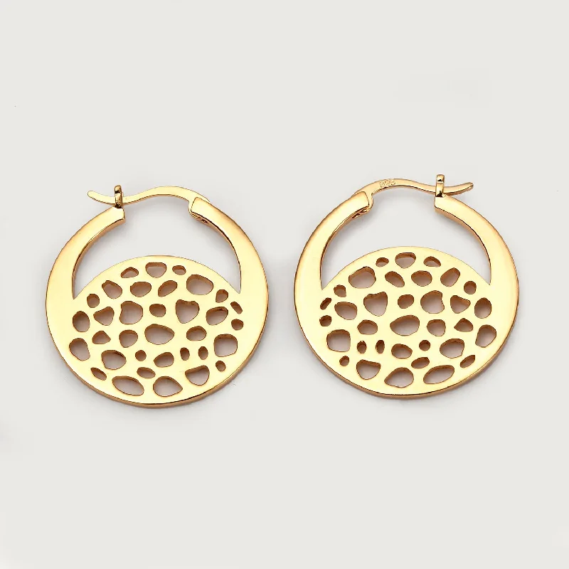 Textured hoop earrings-Allegro Disc Hoop Earrings