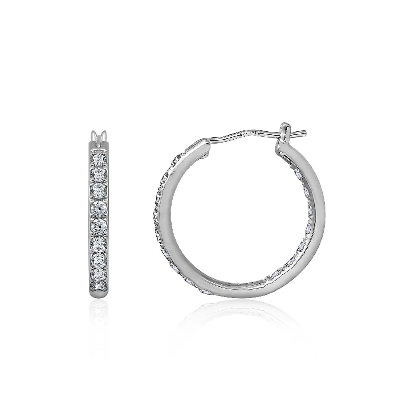 Beaded hoop earrings-Pave Hoop Earrings