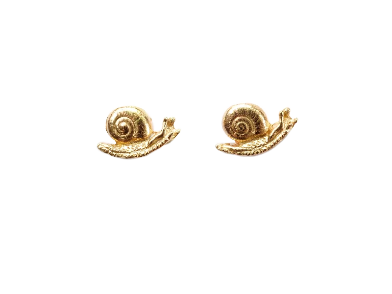 Chunky stud earrings-snail earrings in gold