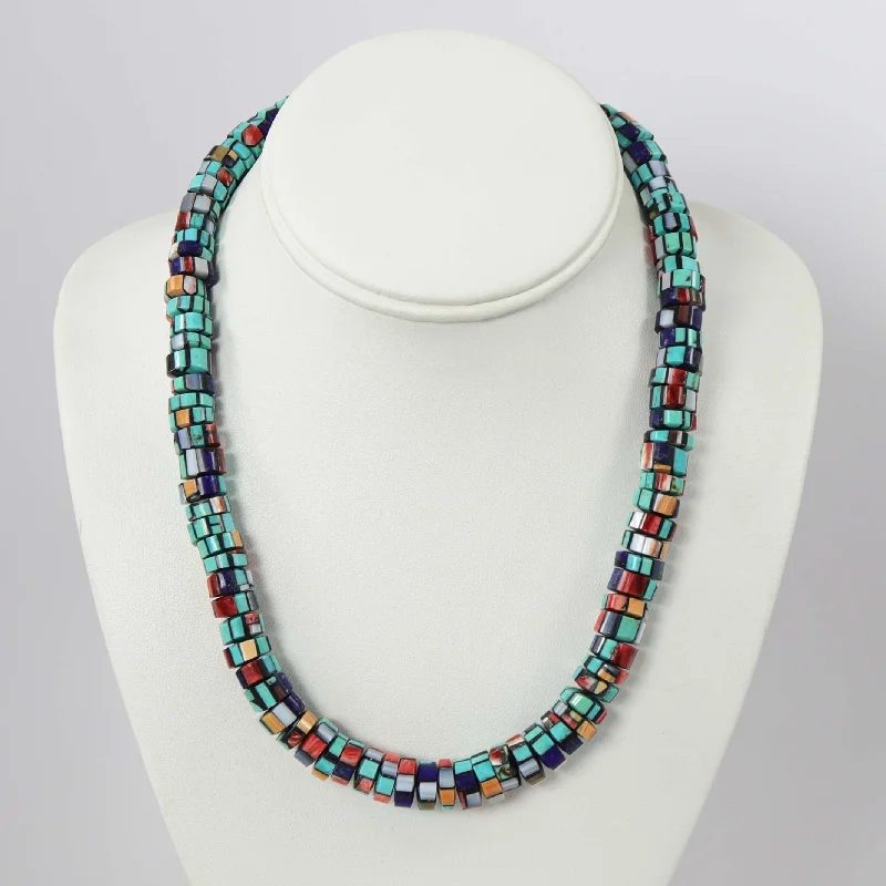 Emerald gem necklaces-Candy Inlay Necklace