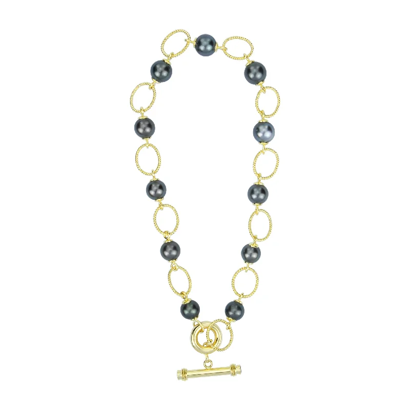 Hamsa charm necklaces-Necklace - South Sea Pearl And Sapphire