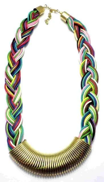 Luxe diamond necklaces-Cotton Cord Necklace For Girls Multicolor