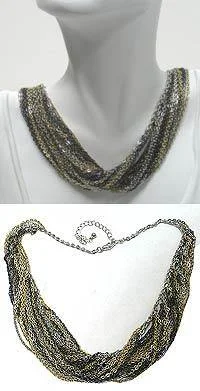 Leather strand necklaces-Multi Chain Necklace NI85015-30090