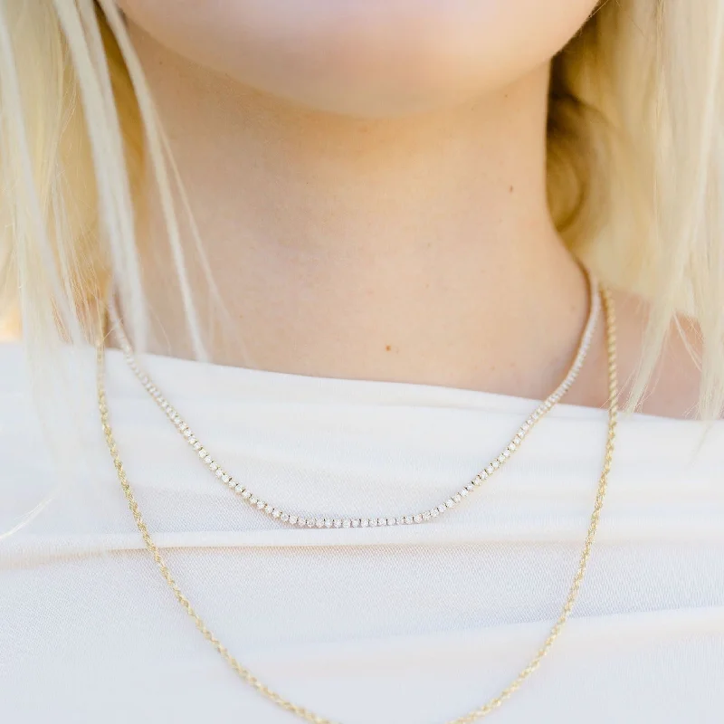 Citrine gem necklaces-Lab Grown Diamond Tennis Necklace