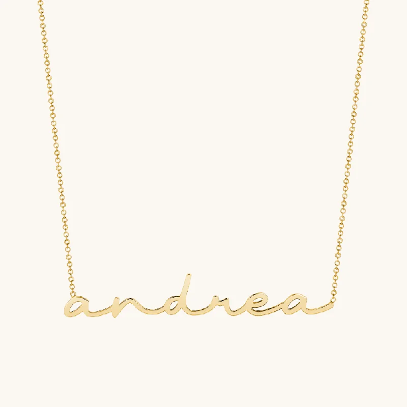 Rose gold necklaces-Cursive Name Necklace