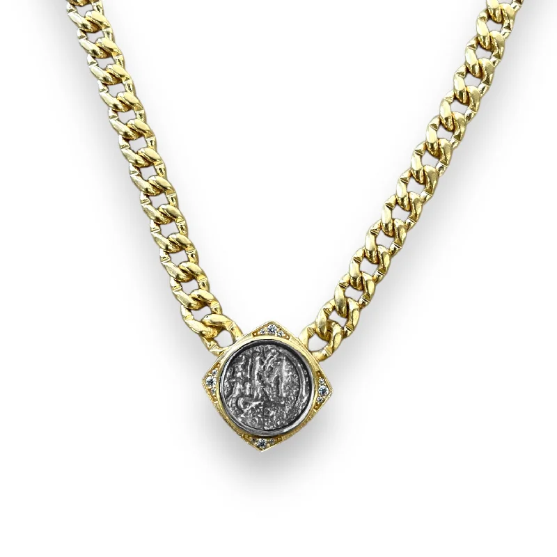 Filigree pendant necklaces-GOLD NICO COIN NECKLACE