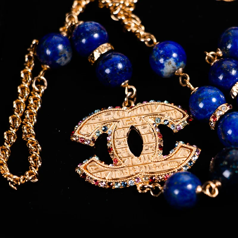 Knot accent necklaces-Chanel Pearl Crystal Long Necklace