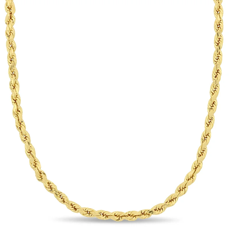 Velvet ribbon necklaces-Mimi & Max 20 Inch Rope Chain Necklace in 10k Yellow Gold (3mm)