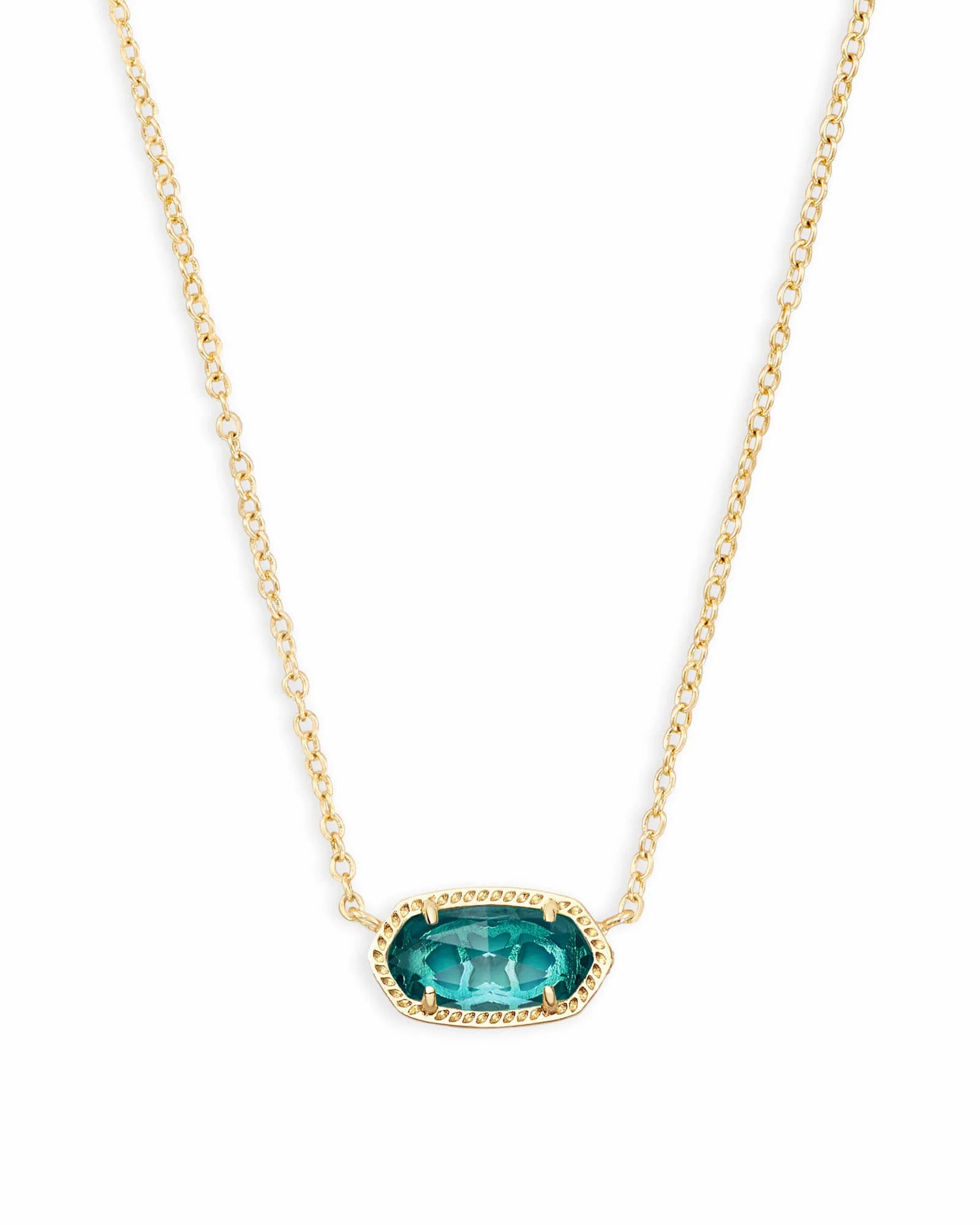 Moroccan tile necklaces-Kendra Scott - Elisa Gold Pendant Necklace in London Blue Glass