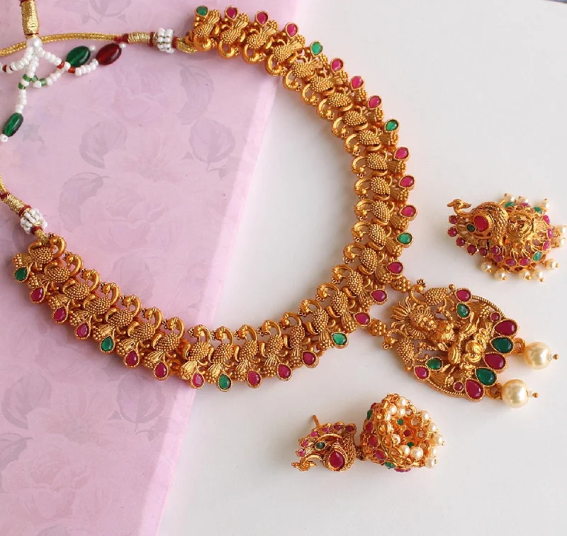 Geometric chain necklaces-Sanskriti Temple Necklace Set