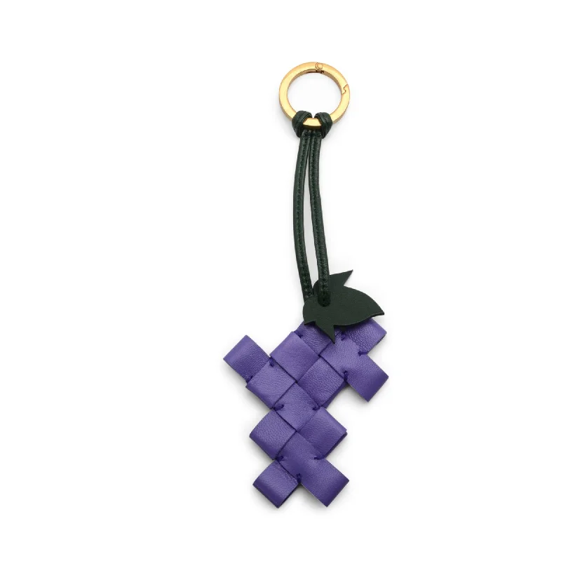 Wide bib necklaces-Bottega Veneta Purple Leather Key Chain