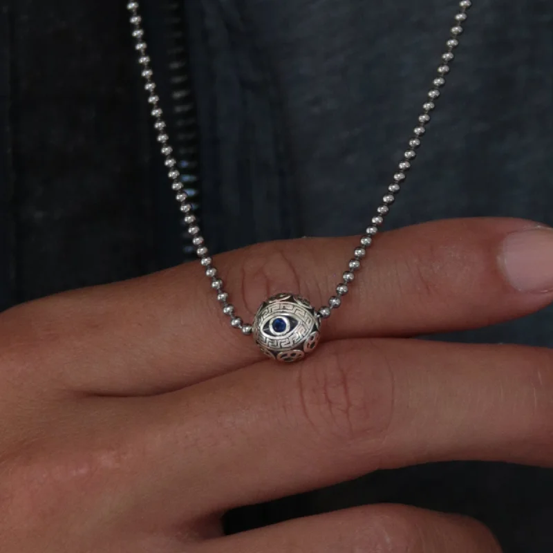 Opal pendant necklaces-Blue Evil Eye Necklace