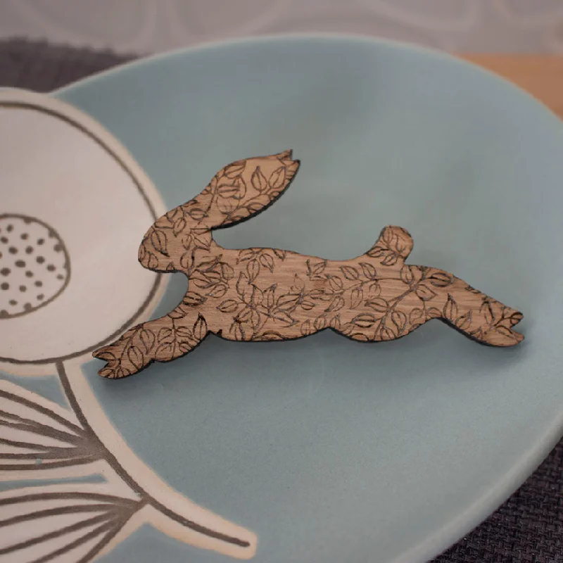 Lace accent brooches-Oak Hare Brooch