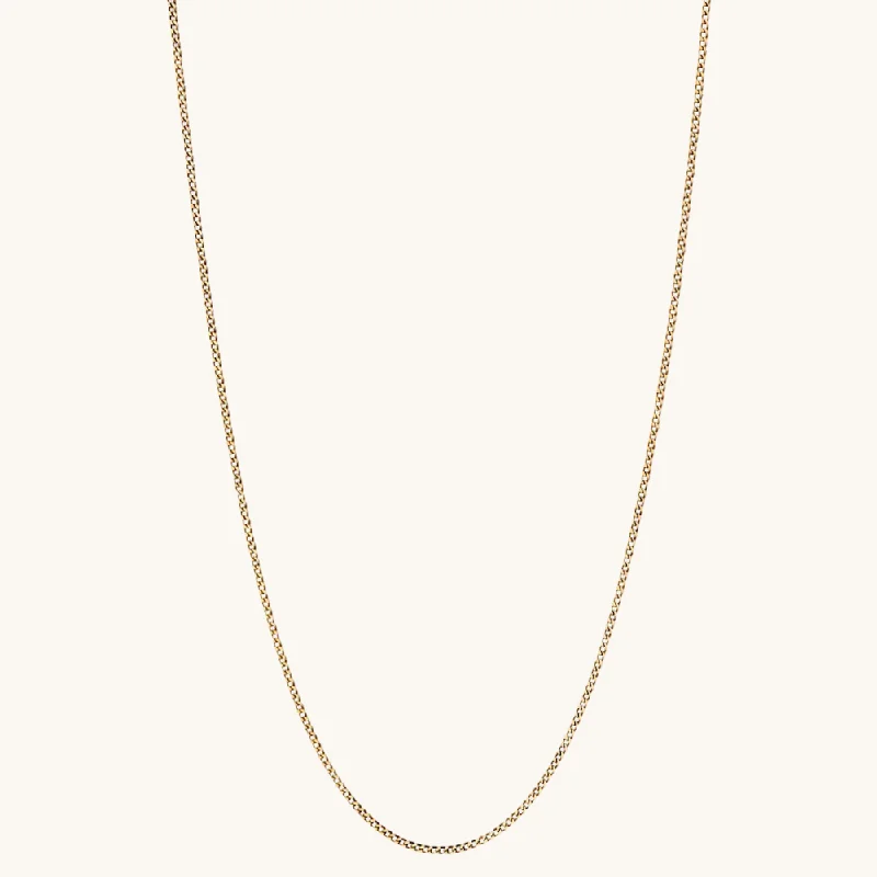 Spiral charm necklaces-Flat Curb Cuban Chain Necklace