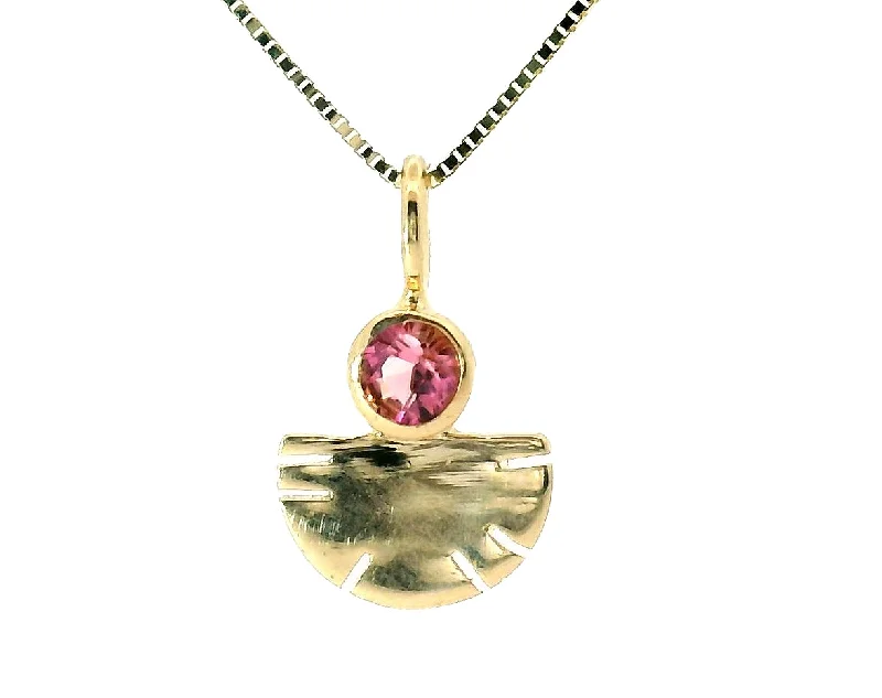 Braided cord necklaces-The Aquilla Necklace - Pink California Tourmaline