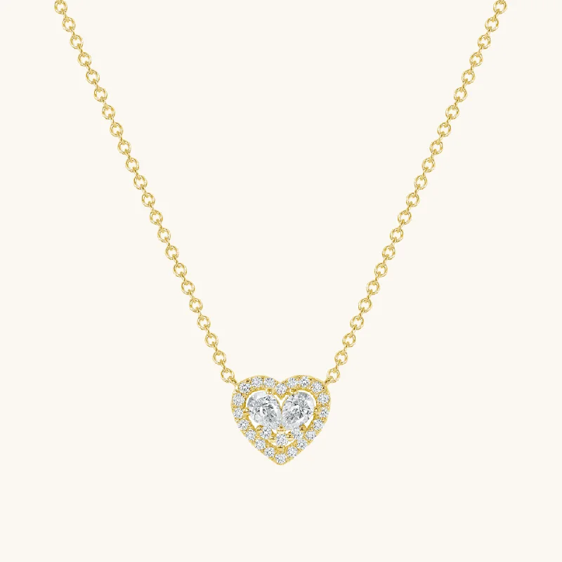 Handcrafted necklaces-The Perfect Pear Diamond Heart Necklace