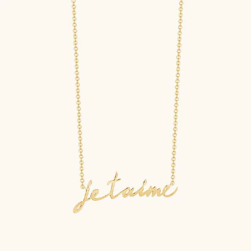 Druzy gem necklaces-The 'Je t'aime' Necklace