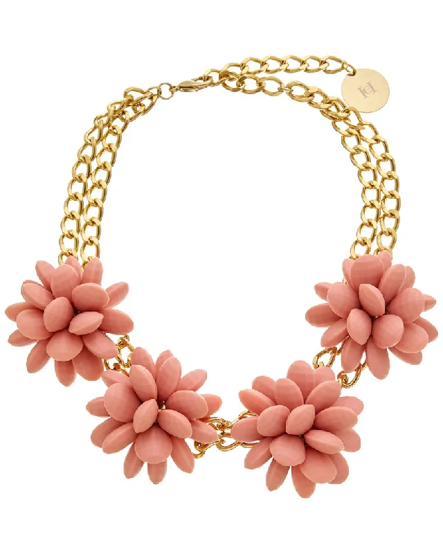 Oval stone necklaces-Carolina Herrera Resin Flower Necklace