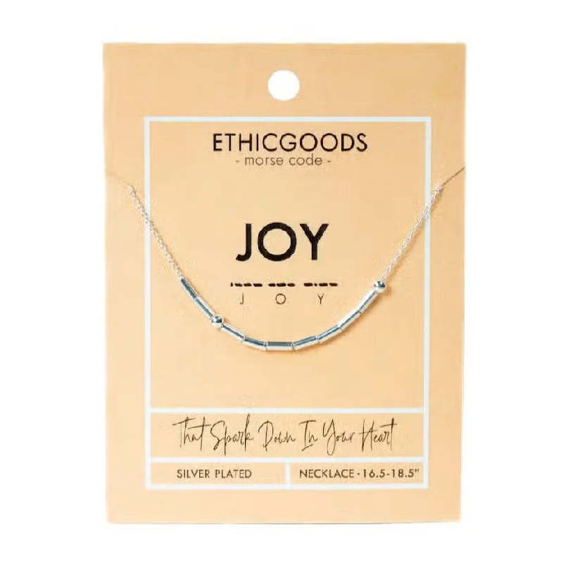 Evil eye necklaces-Morse Code "Joy" Necklace - Sterling Silver, Thailand