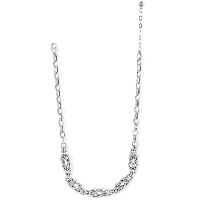 Rainbow crystal necklaces-Women's Harmony Link Necklace In Silver