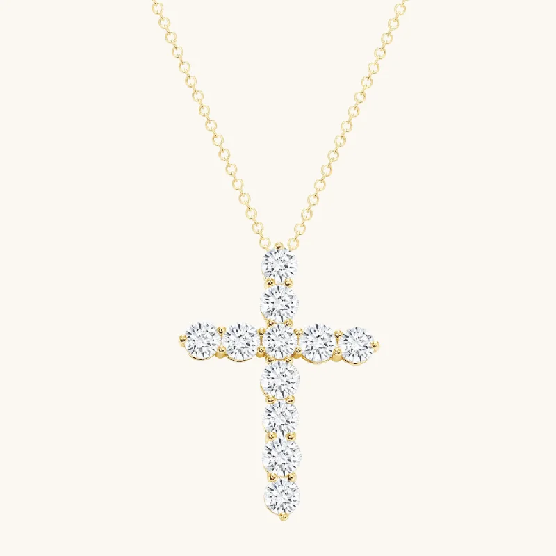 Beaded cluster necklaces-Classic Diamond Cross Necklace