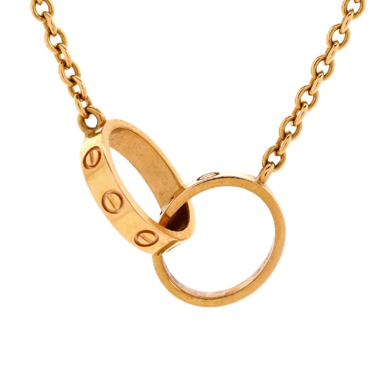 Mixed metal necklaces-Love Interlocking Necklace 18K Rose Gold