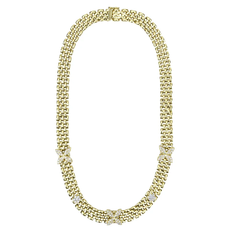 Triple-strand necklaces-Necklace - Diamond (2335B)