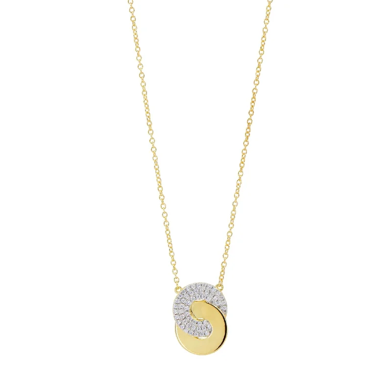 Matte gold necklaces-Eternity Knot Pavé Pendant Necklace