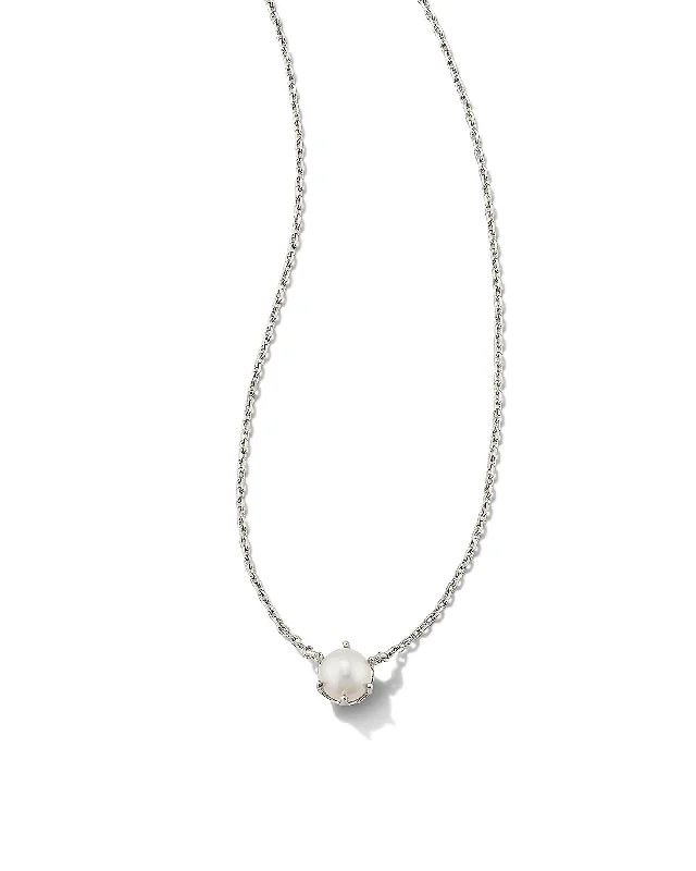 Statement collar necklaces-Kendra Scott - Necklace - Silver Ashton Pearl Pendant