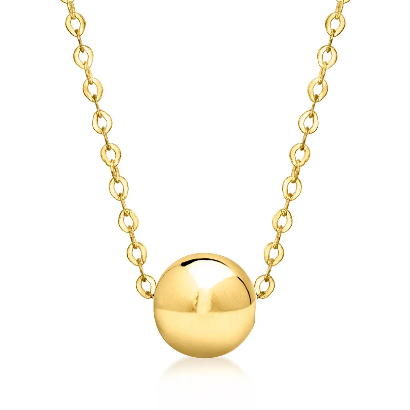 Sunflower charm necklaces-RS Pure by Ross-Simons Italian 14kt Yellow Gold Bead Necklace