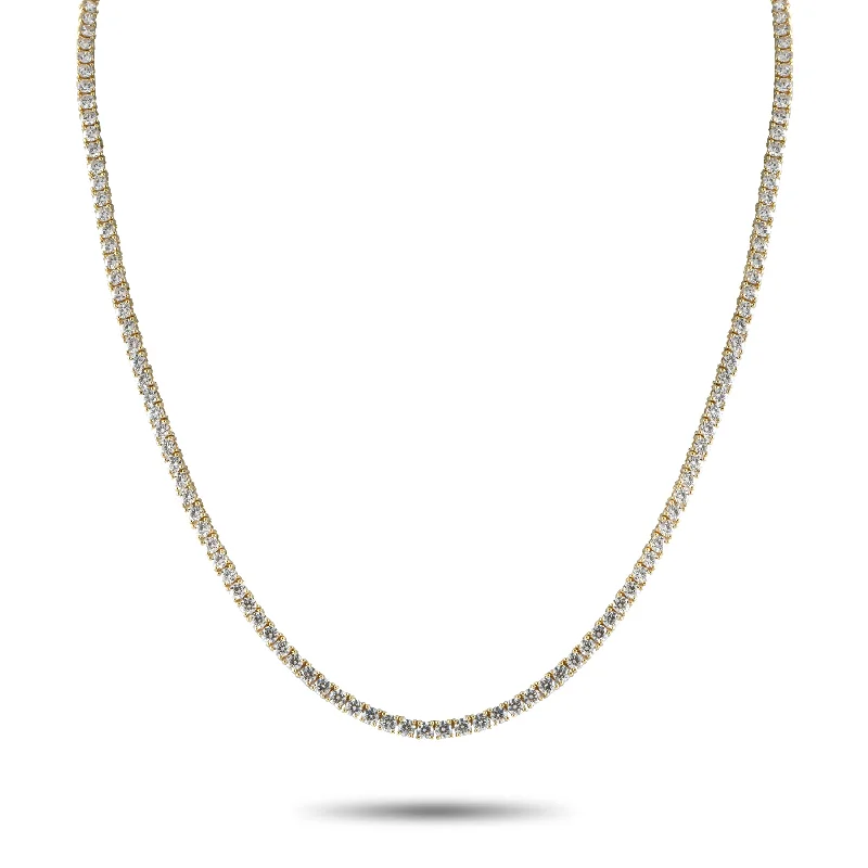 Knot accent necklaces-LB Exclusive 14K Yellow Gold 16.0ct Lab-Grown Diamond Tennis Necklace LGD18-020325