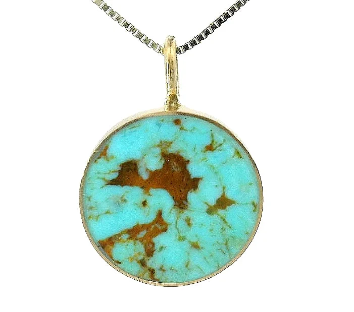 Asymmetrical necklaces-The Circ Necklace - Two-Tone Turquoise