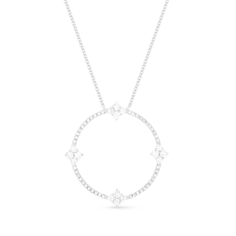 Minimalist gold necklaces-0.441Ct Diamond Necklace In 14K White Gold