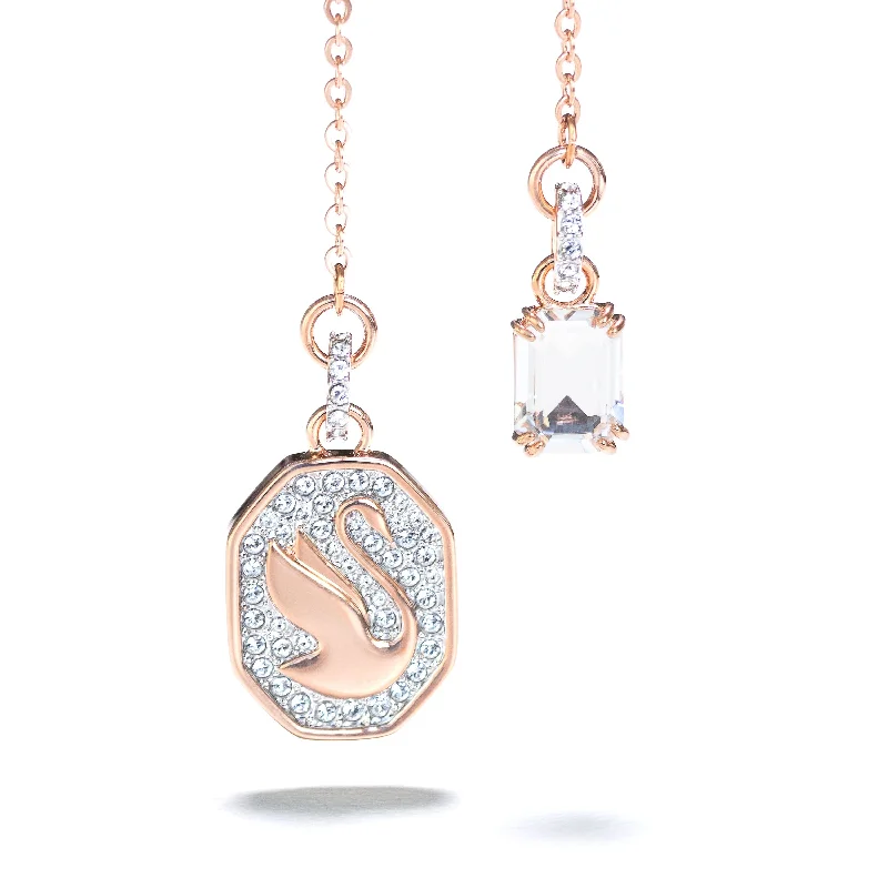 Triple-strand necklaces-Swarovski Women's Swan White Crystal Necklace 5628565