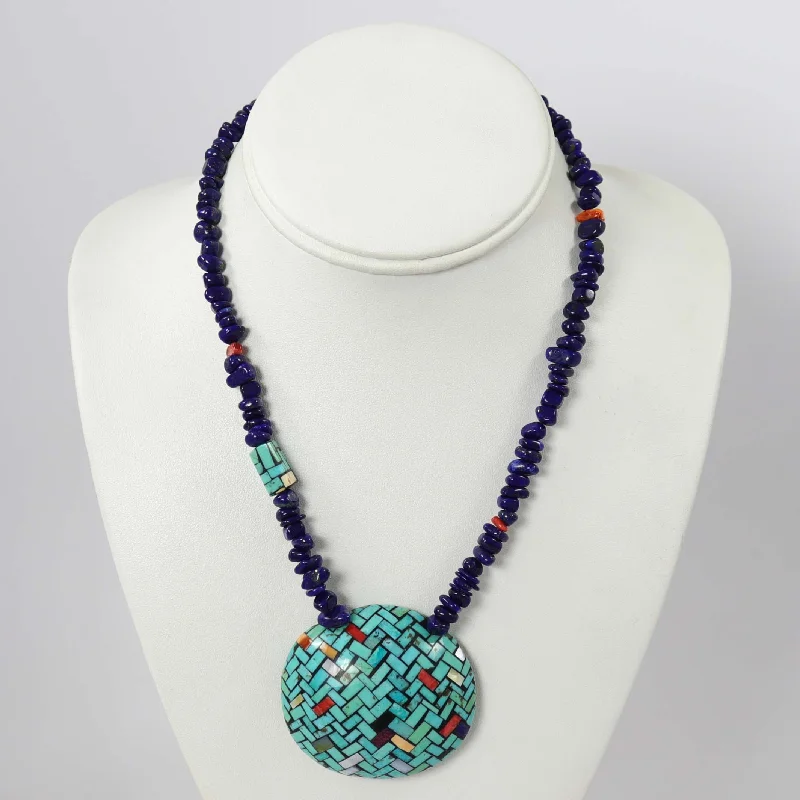 Moroccan tile necklaces-Inlay Shell Necklace