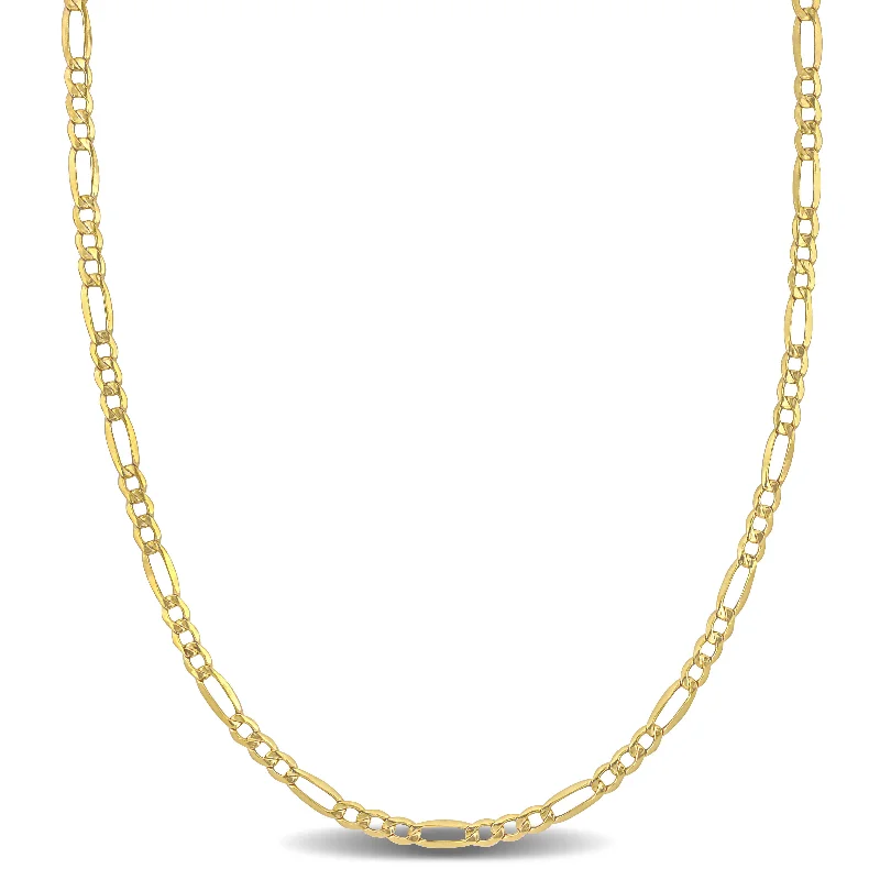 Rose quartz necklaces-Mimi & Max 2.5mm Figaro Link Chain Necklace in 10k Yellow Gold, 22 in