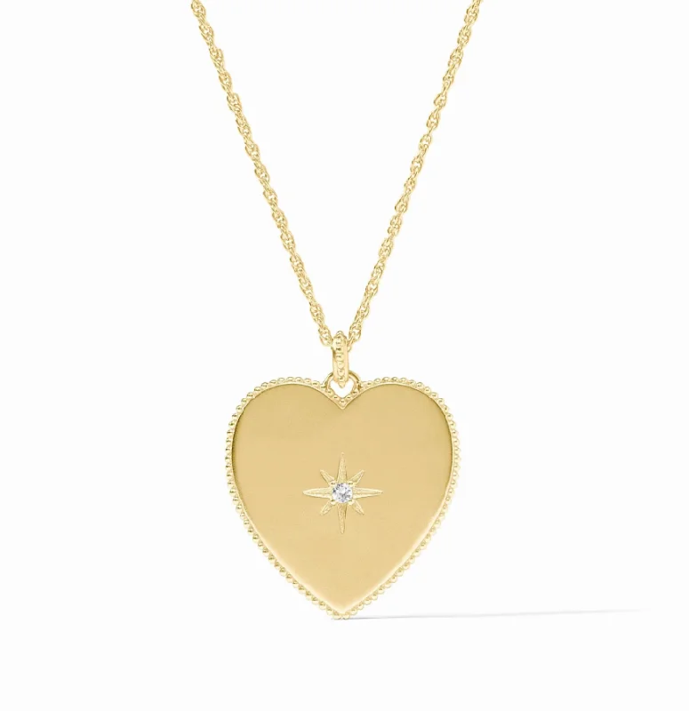 Crystal charm necklaces-Julie Vos Heart Necklace