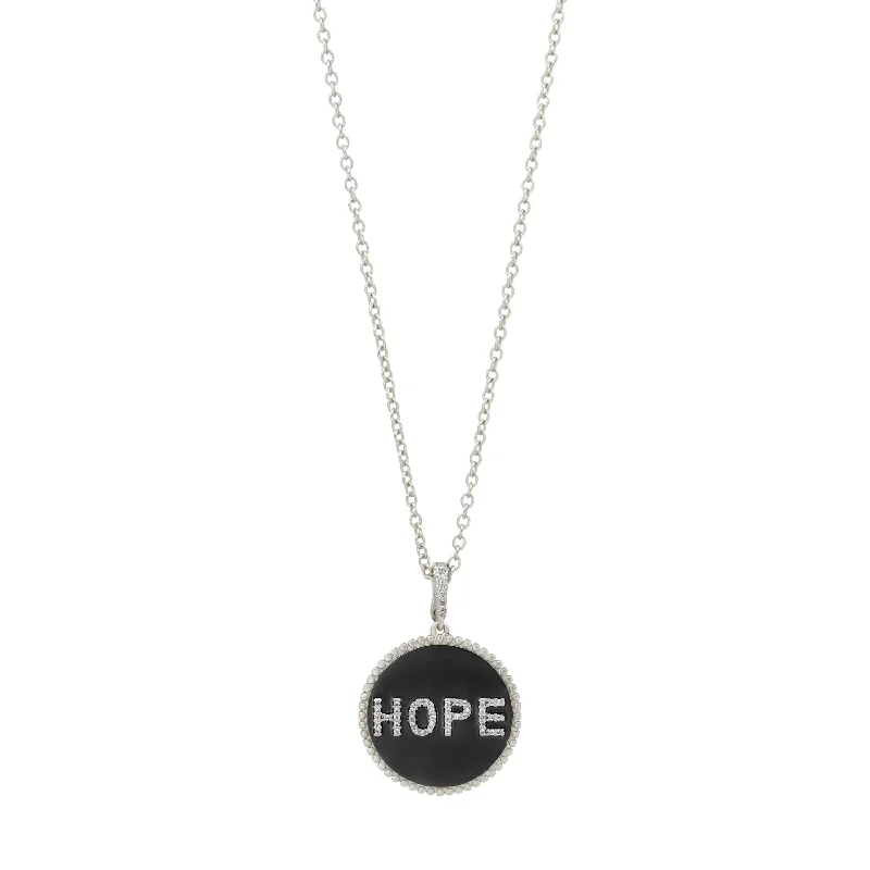 Tassel fringe necklaces-Double Sided HOPE Pendant Necklace